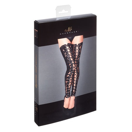 Noir Handmade Lace and Powerwetlook Stockings S - Casual Toys
