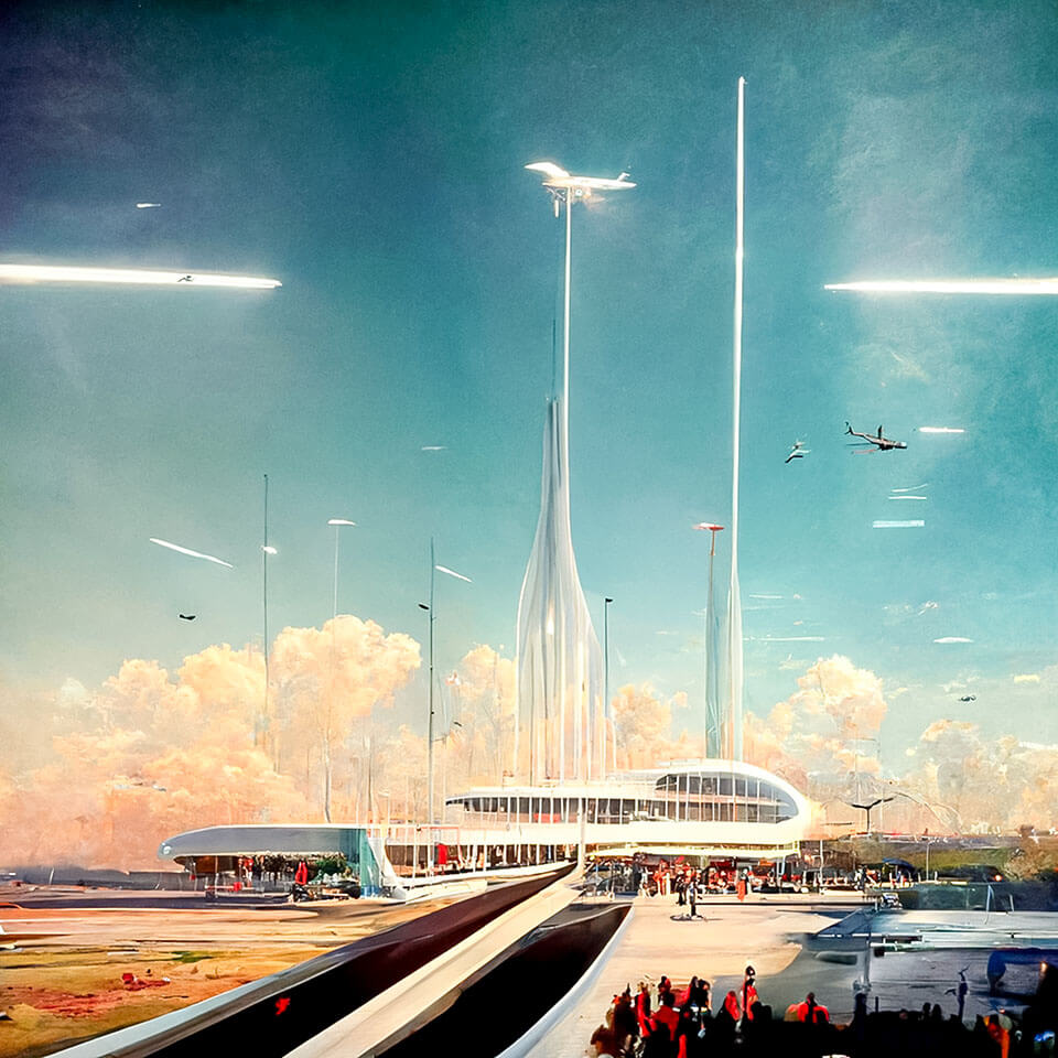 The airport of the future according to AI