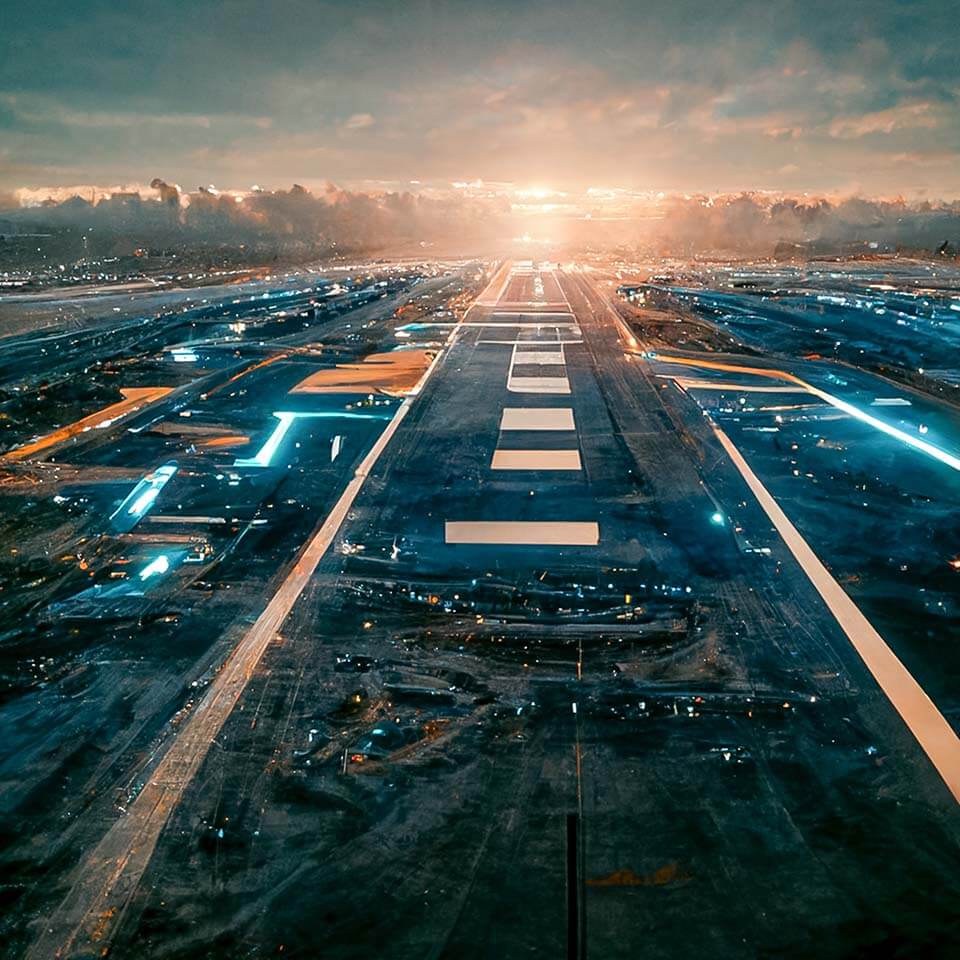 A view of a possible airport of the future