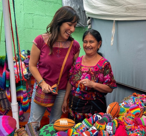 lumily founder giovanna with guatemalan artisan