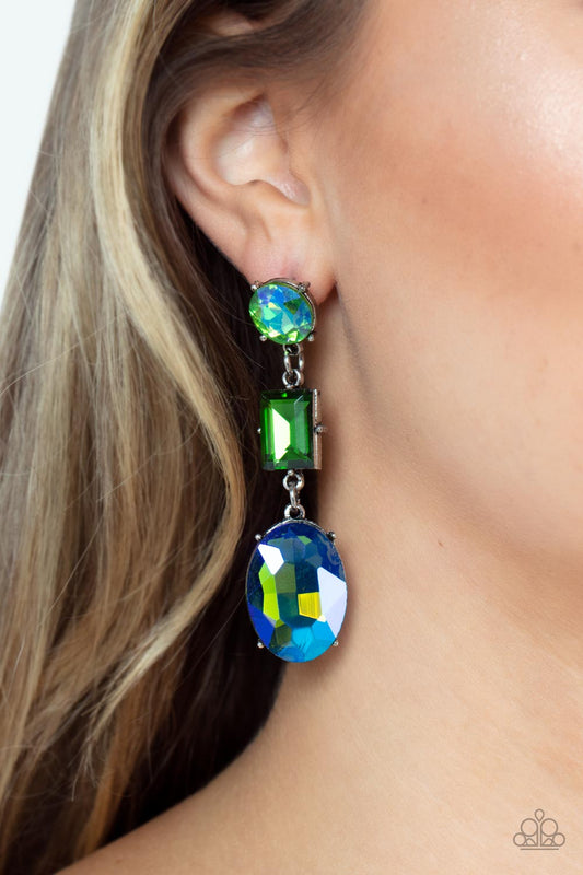 Enchanted Effervescence - Blue Iridescent Earrings - Paparazzi Jewelry –  Bejeweled Accessories By Kristie
