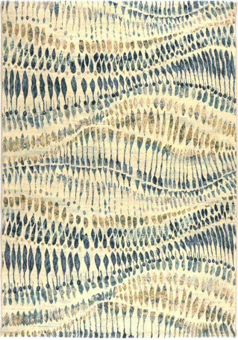 Blauw Beige Vloerkleed Drops, 200x290