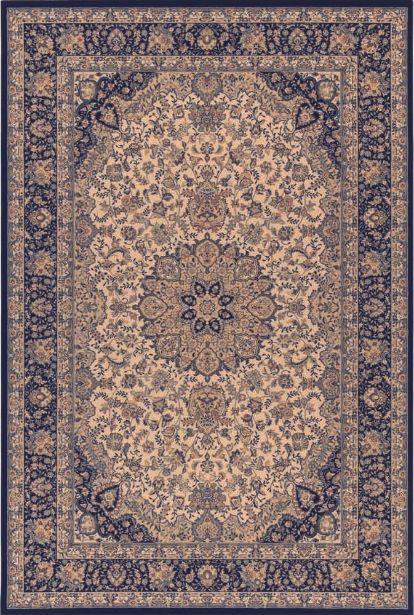 Klassiek Wollen Vloerkleed Blauw Beige Aguado, 160x230