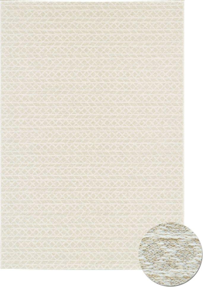 Scandinavisch Vloerkleed Wit Beige Crassa, 80x150