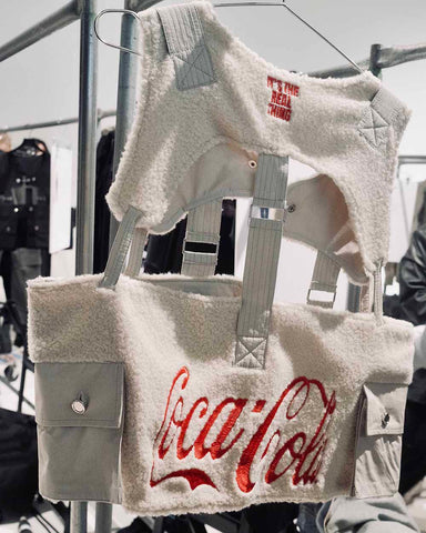 PRIVATE POLICY COCA COLA VEST NYFW BACKSTAGE