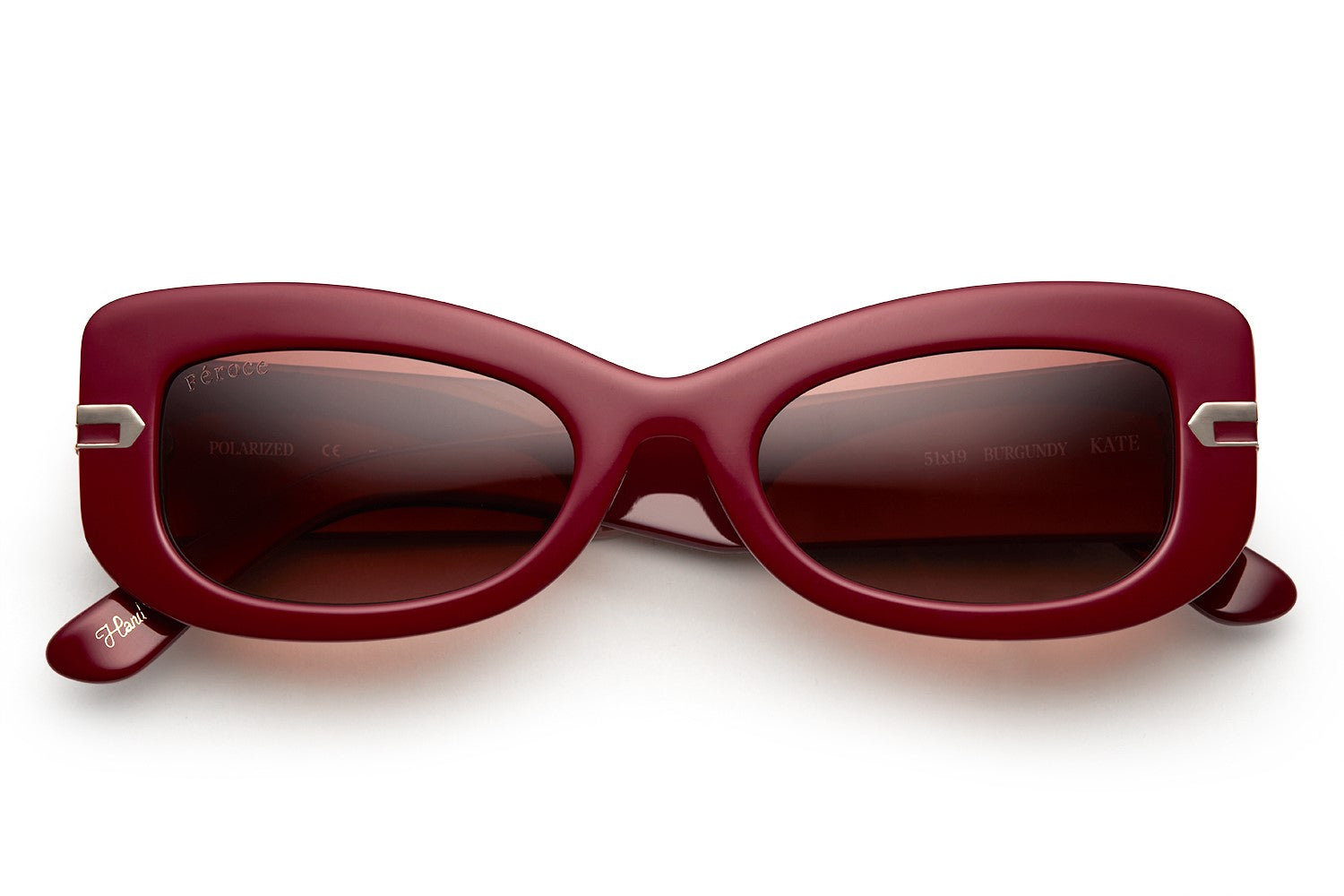 Oversized Square Frame Acetate Maroon Red Sunglasses