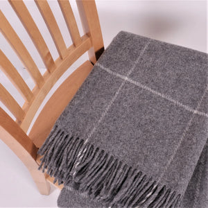 Gray Window Check Wool Blanket - Foundation Goods 