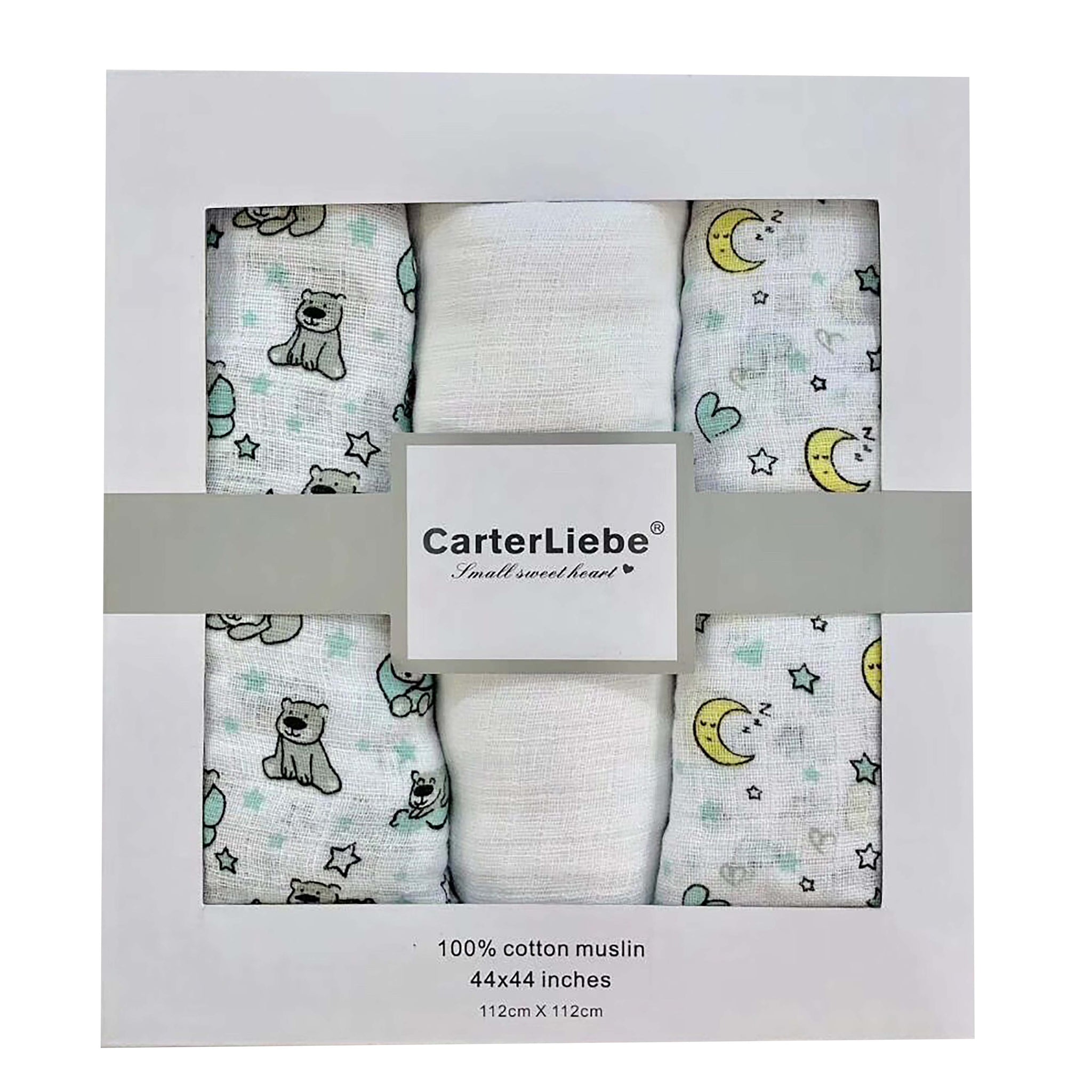 Carter Liebe 3pcs Cotton Muslin Swaddle Blankets Urban Mom
