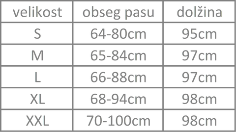 tabela velikosti