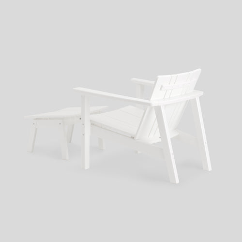 A studio photo of Low Chair - Polywood Polywood White / Chair + Ottoman