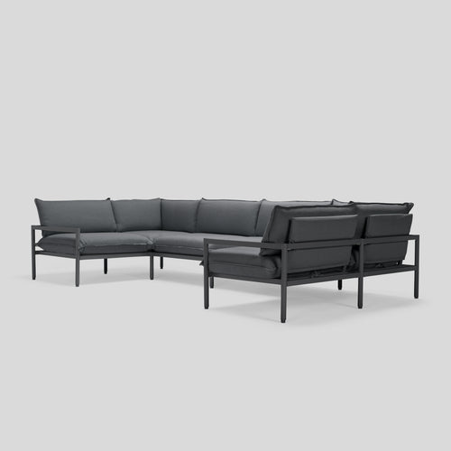 A studio photo of Terra Sectional Charcoal / Six Piece U-Shape