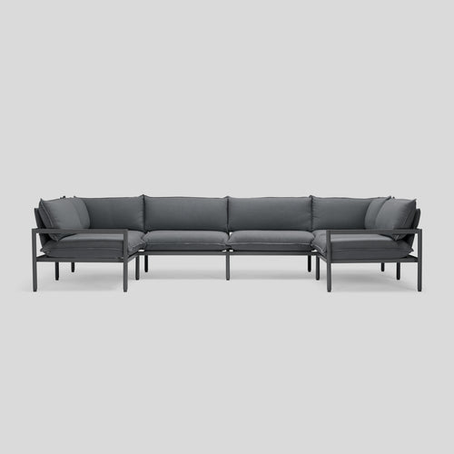 A studio photo of Terra Sectional Charcoal / Six Piece U-Shape