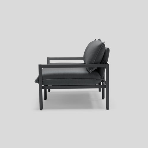 A studio photo of Terra Loveseat Charcoal