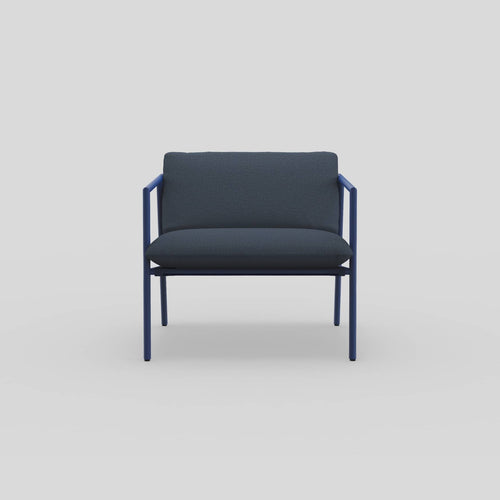A studio photo of Trase Chair Iris | Sunbrella Denim / Single