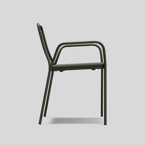 A studio photo of XY Dining Chair (Set of 2) Olive / Arm