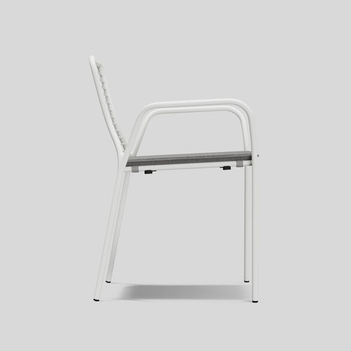 A studio photo of XY Dining Chair (Set of 2) White / Arm