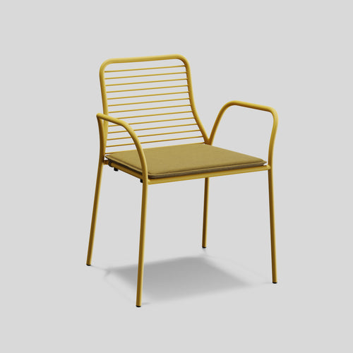 A studio photo of XY Dining Chair (Set of 2) Yellow / Arm