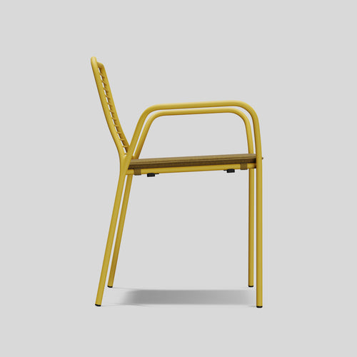 A studio photo of XY Dining Chair (Set of 2) Yellow / Arm