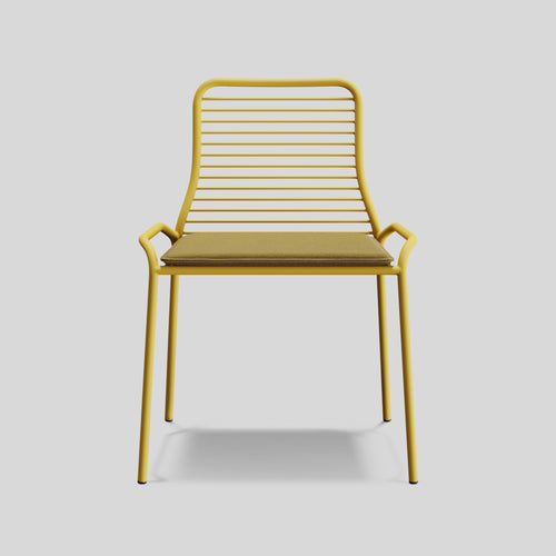 A studio photo of XY Dining Chair (Set of 2) Yellow / Armless