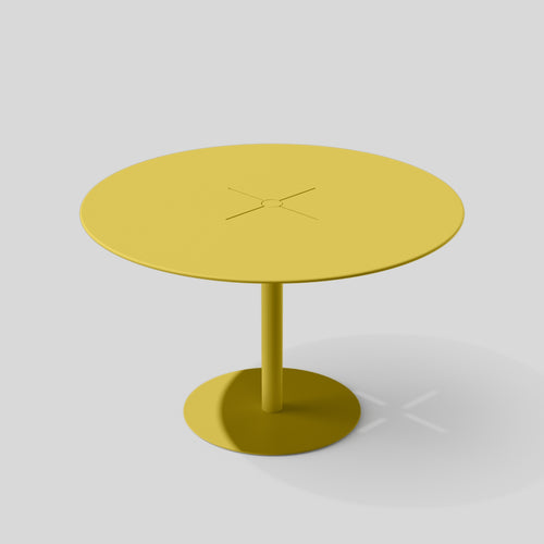 A studio photo of XY Round Dining Table Yellow