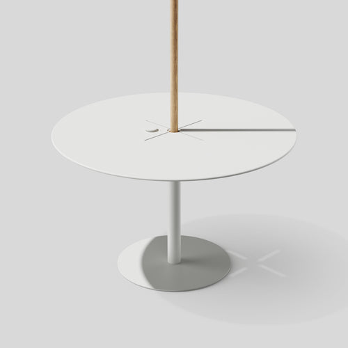 A studio photo of XY Round Dining Table White
