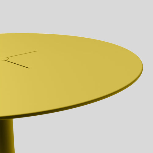 A studio photo of XY Round Dining Table Yellow