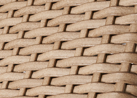 Closeup of resin wicker weave from outdoor furniture
