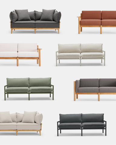 Variations of loveseat designs and colors by Neighbor