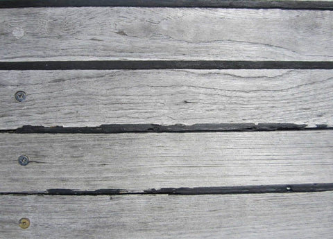 Closeup of teak ship decking