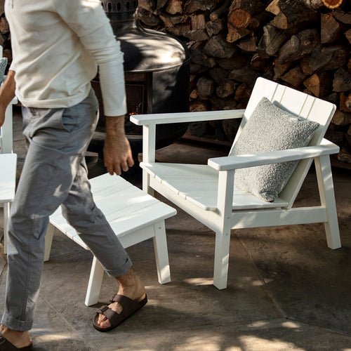 A studio photo of Low Chair - Polywood Polywood Green / Chair + Ottoman