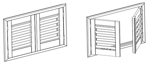 Panel Example - Hinged Plantation Shutters