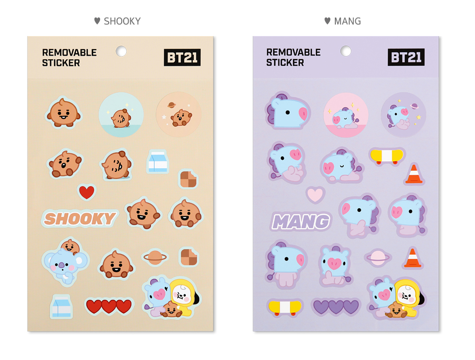 bt21 baby removable sticker k cutiestar bt21 baby removable sticker