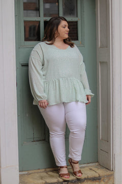 A Spring Day Babydoll Top In Mint
