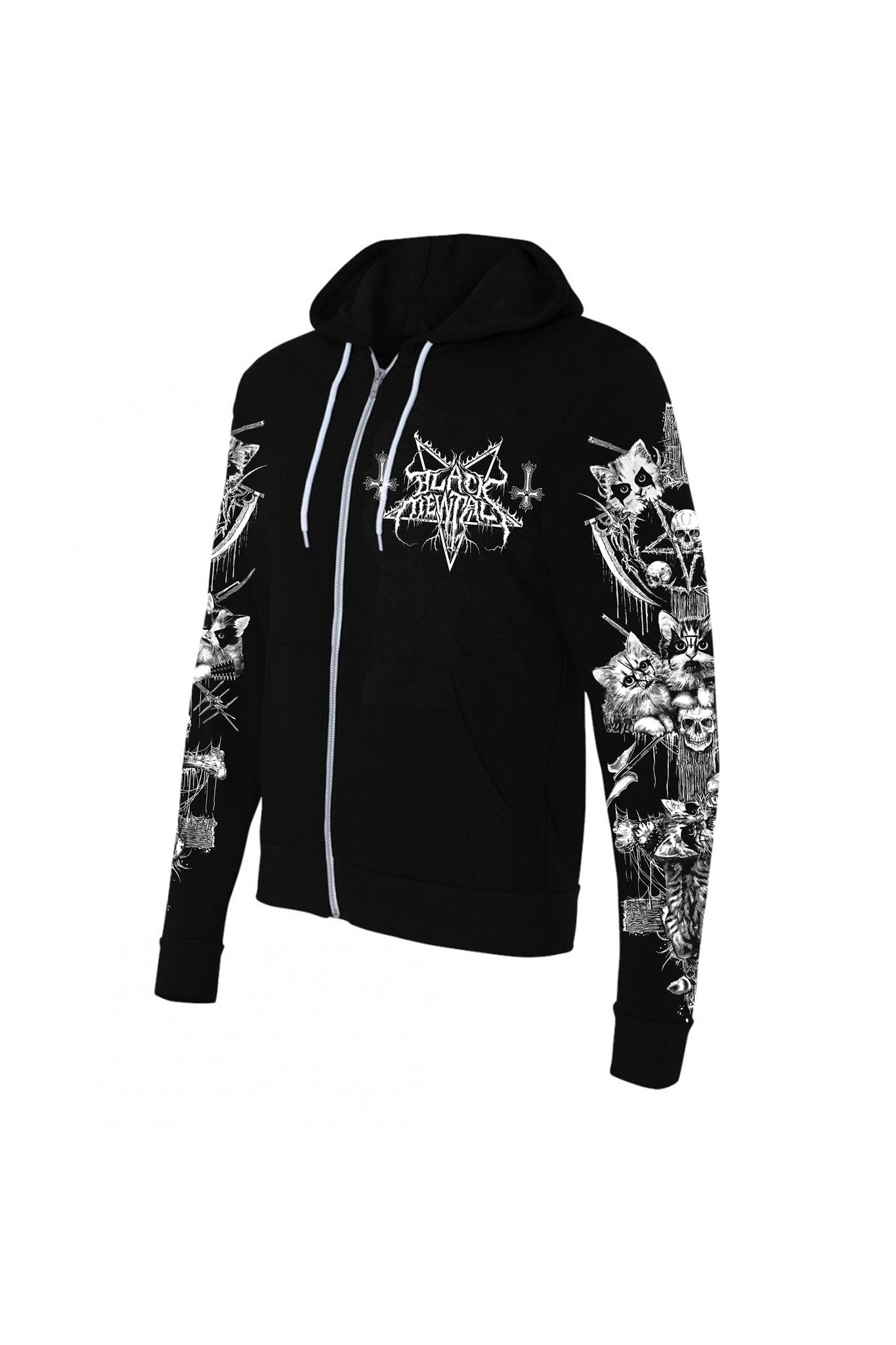 Download Black Mewtal Zip Hoodie - hazmat design