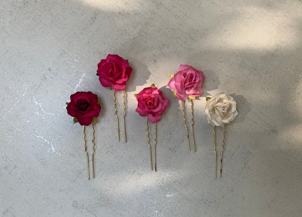 Ombre Rose Pink Pins Small - Set of 5