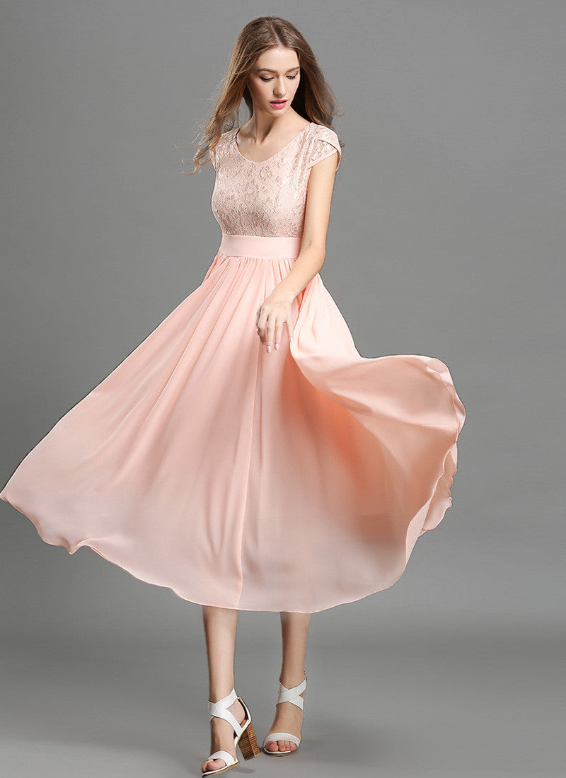 light pink midi dress