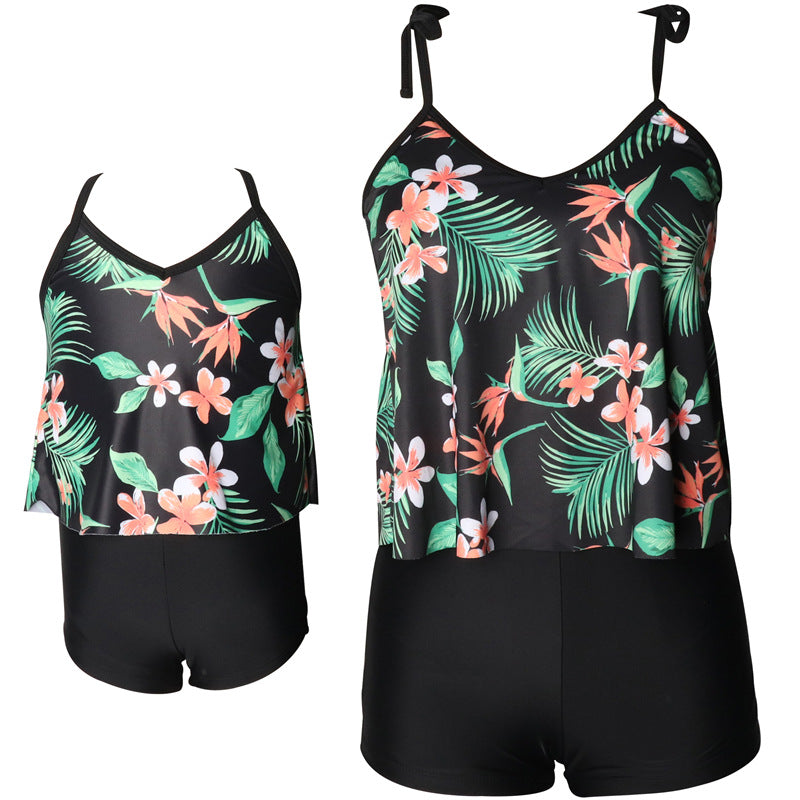 Family Mom and Daughter Matching Swimsuits 2 Piece Swimsuit High Waist ...