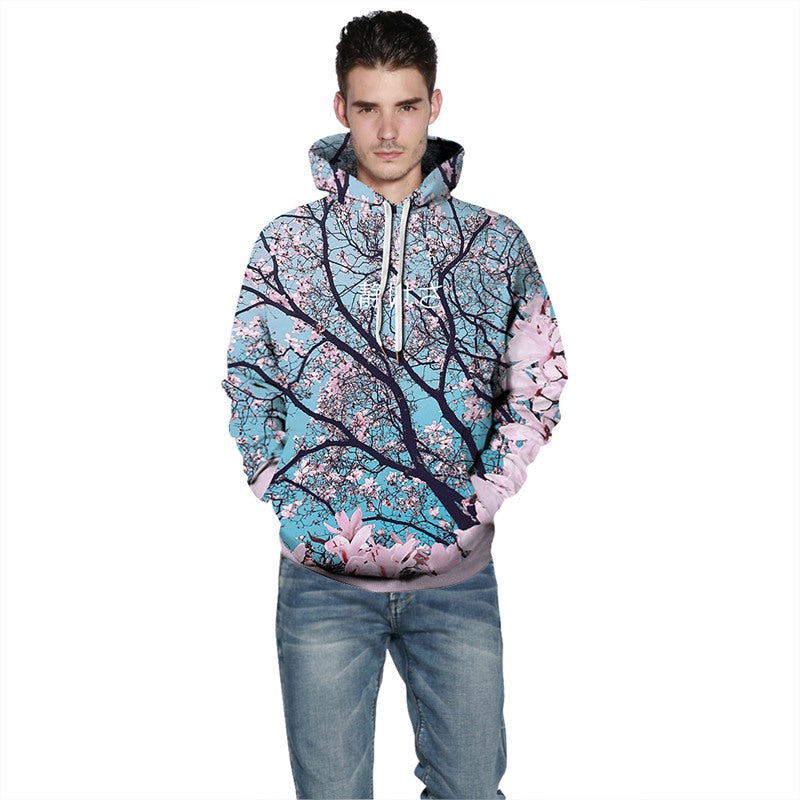 Men's Graphic Hoodies 3D Printing Japanese Cherry Blossom Printed ...