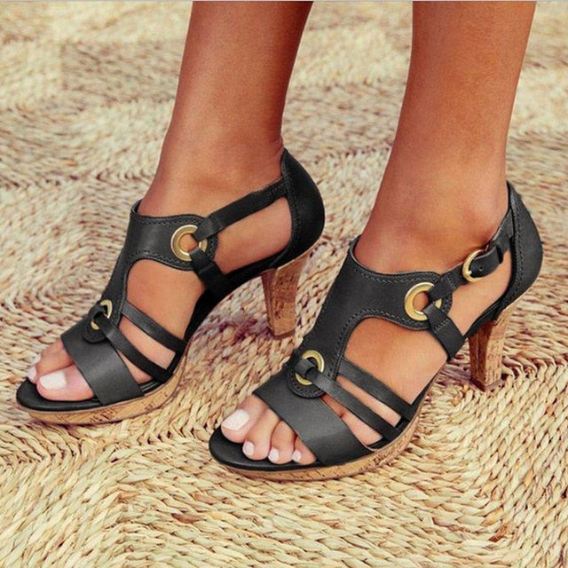 bohemian sandals heels