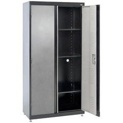 D Modular Steel Storage Cabinet Full Pull In Black Multi Granite