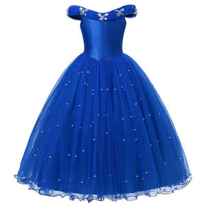 vestido azul estilo princesa