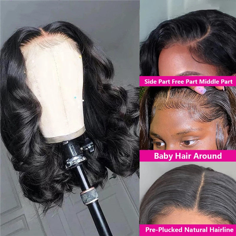 Angie Queen Bob Lace Wigs Peruvian Body Wave Human Hair Wigs Pre Pluck Angie Queen Hair 