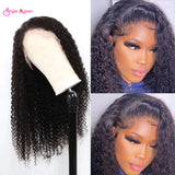 Angie Queen 13x4 Lace Front Wigs Malaysian Curly Human Hair Wigs 180% Density Pre-plucked