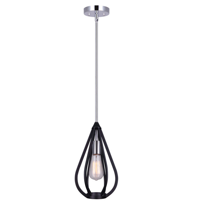 chrome geometric pendant light