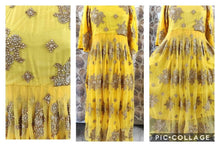 Charger l&#39;image dans la galerie, Designer Semi Stitched Heavy Embroidered Yellow Long Gown ACG01