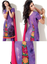 Load image into Gallery viewer, Purple Pashmina Embroidered Dress Material PHM4A