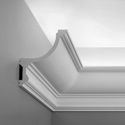 C901 Luxxus Plain Polyurethane Crown Molding For Indirect Lighting Face 7 11 16 Length 78 3 4 Sku Cp C901