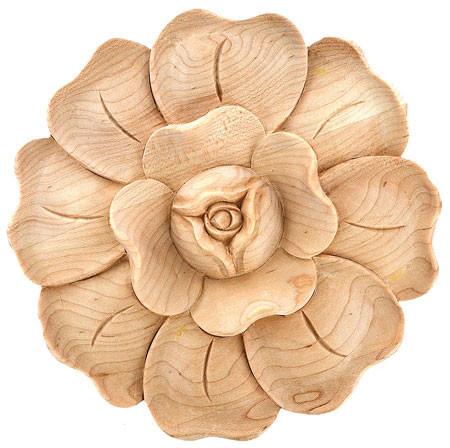 Rose Applique Rosette 6 1 2 Dia X 1 D Handmade Carvings