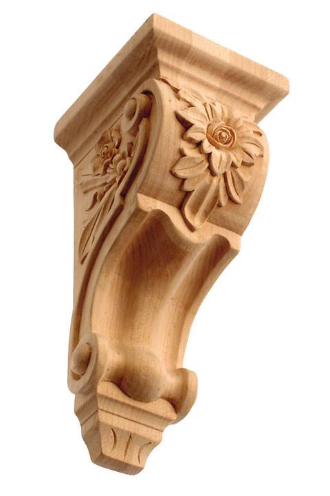 Corbel Decorated With Floral 10 1 2 H X 5 1 8 W X 5 1 4 D Wood