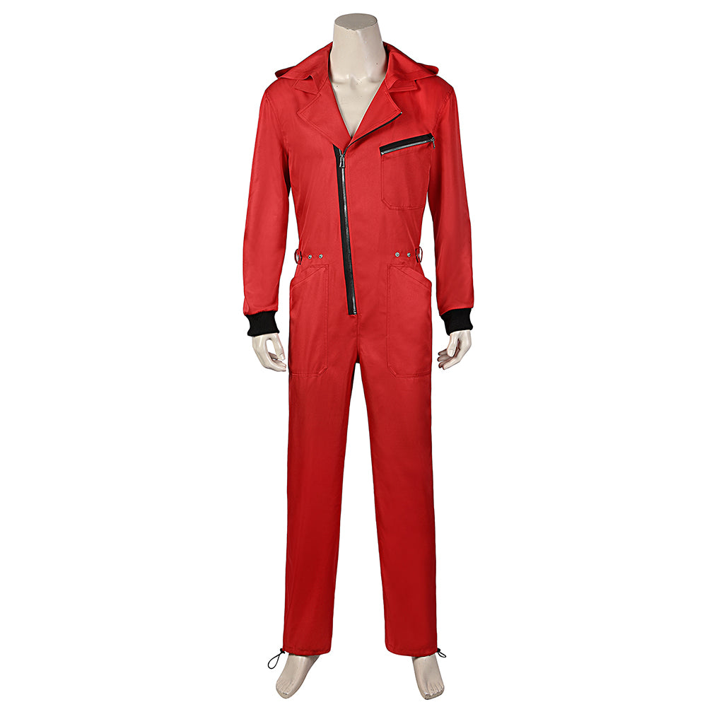Heist Red Jumpsuit With Mask Salvador Dali Money Costume Fancy Dress - I  Love Fancy Dress